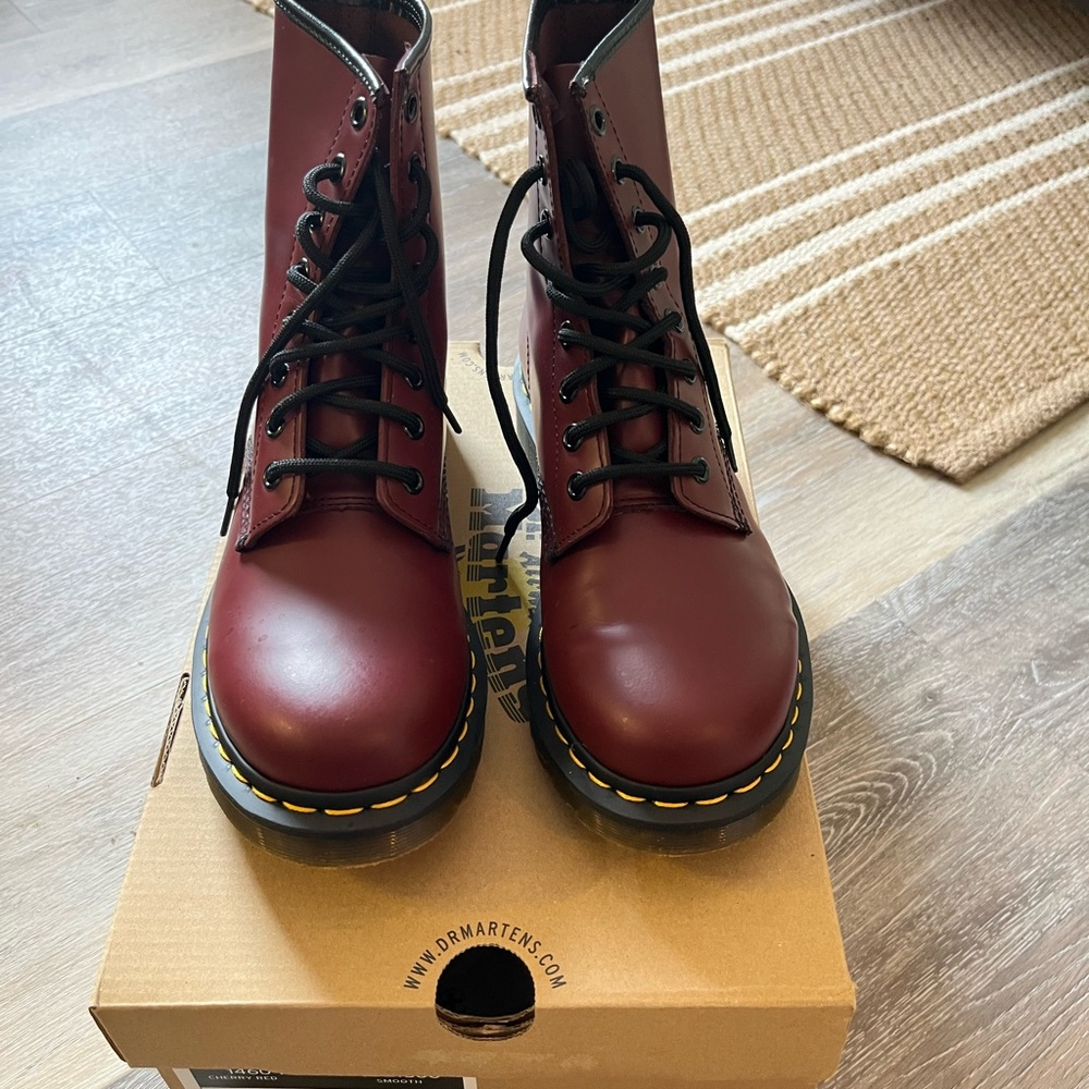 Dr. Martens Burgundy Leather Boots